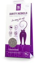 Dirty Rebels Kattenbakvulling - 10 L - Geurloos / Zonder Geur - Sterk klontvormend - Stofvrij - 100% Natuurlijk - Premium Kwaliteit van Petrebels