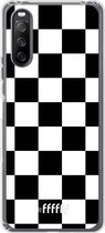 6F hoesje - geschikt voor Sony Xperia 10 III -  Transparant TPU Case - Checkered Chique #ffffff