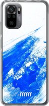 6F hoesje - geschikt voor Xiaomi Redmi Note 10 Pro -  Transparant TPU Case - Blue Brush Stroke #ffffff