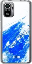 6F hoesje - geschikt voor Xiaomi Redmi Note 10S -  Transparant TPU Case - Blue Brush Stroke #ffffff