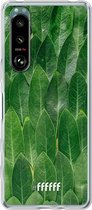 6F hoesje - geschikt voor Sony Xperia 5 III -  Transparant TPU Case - Green Scales #ffffff