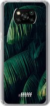 6F hoesje - geschikt voor Xiaomi Poco X3 Pro -  Transparant TPU Case - Palm Leaves Dark #ffffff