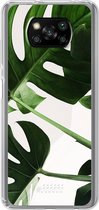 6F hoesje - geschikt voor Xiaomi Poco X3 Pro -  Transparant TPU Case - Tropical Plants #ffffff