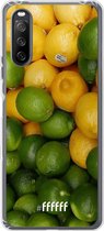 6F hoesje - geschikt voor Sony Xperia 10 III -  Transparant TPU Case - Lemon & Lime #ffffff