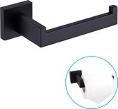 Sanics Seal WC Rolhouder Zwart Inclusief Montage set - Toiletrolhouder RVS - WC Papier Houder - Closetrolhouder