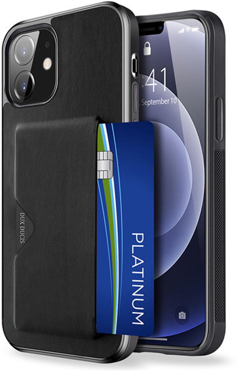 Dux Ducis - iPhone 12 Mini hoesje - Pocard Series - Back Cover - Zwart