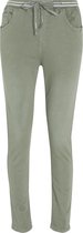 Cassis - Female - Katoenen broek met foulardriempje  - Kaki