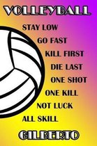 Volleyball Stay Low Go Fast Kill First Die Last One Shot One Kill Not Luck All Skill Gilberto