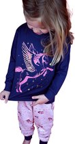 Frogs and dogs - meisjes - kleuter-kinder - pyjama - Unicorn - blauw/roze - maat 110/116