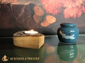 Urn - Urnen - Crematie -  Kraanvogel- Troost - Herinnering - Uniek- Grijs -  Familie - Herdenken - Afscheid & Troost- AF-TC132