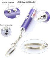 Sleutelhanger 2in1 laserpen + LED Light Led Laser Pointer - Blauw