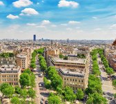 Panorama van Parijs vanaf de Arc de Triomphe - Fotobehang (in banen) - 450 x 260 cm
