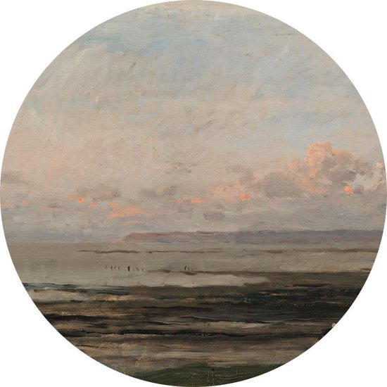 Plage à marée basse, Charles-François Daubigny - Photo sur Papier Peint Cercle - ⌀ 100 cm