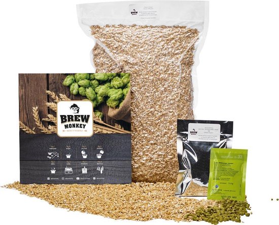 Brew Monkey Ingrediëntenpakket 5 Liter Tripel Bier - Ingrediënten Bierbrouwpakket - Navulling Bierbrouw Pakket -  Zelf bier brouwen - Valentijn Cadeautje Voor Hem