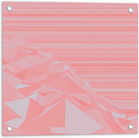 Tuinposter – Abstracte Roze-Witte Afbeelding - 50x50cm Foto op Tuinposter  (wanddecoratie voor buiten en binnen)