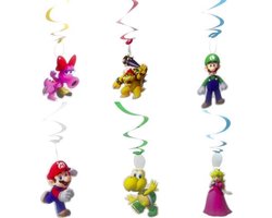 ProductGoods - Décoration de fête Super Mario Bros - Guirlandes et drapeaux - Décoration de fête au plafond - Fête d'enfants - Décoration de fête d'enfants - Mario Bros