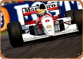 Metalen bord - Ayrton Senna - Formule 1 -Senna - Formule 1 - formula 1 -F1 - vaderdag - vaderdagcadeau - vaderdag cadeau - mannen cadeau - mancave