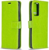 Voor Motorola Moto G100 Crazy Horse Textuur Horizontale Flip Lederen Case met Houder & Kaartsleuven & Portemonnee & Fotolijst (Groen)