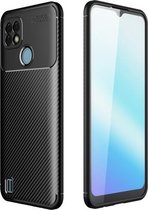 Voor OPPO Realme C21 koolstofvezeltextuur schokbestendig TPU-hoesje (zwart)