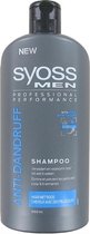 Syoss Professional Performance - Shampoo MEN - Anti-Dandruff - Anti-Roos - 6 x 500 ml - Verwijderdt en voorkomt roos tot wel 6 weken