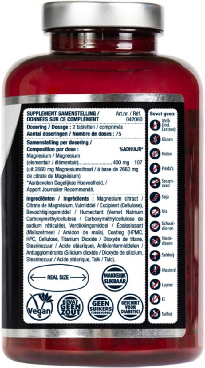 Lucovitaal Magnesium 400 mg Citraat Voedingssupplement - 150 tabletten — afbeelding 3