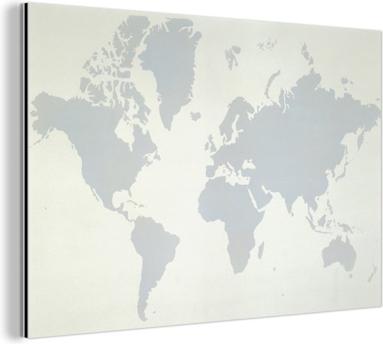 Lima Nachtvlek Getand Wereldkaart met grijstinten Aluminium | Wereldkaart Wanddecoratie Aluminium  30x20 cm | bol.com