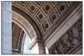 Close-up van de Arc de Triomphe in Parijs  - Foto op Akoestisch paneel - 225 x 150 cm