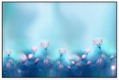 Bloemen in het blauwea licht - Foto op Akoestisch paneel - 225 x 150 cm