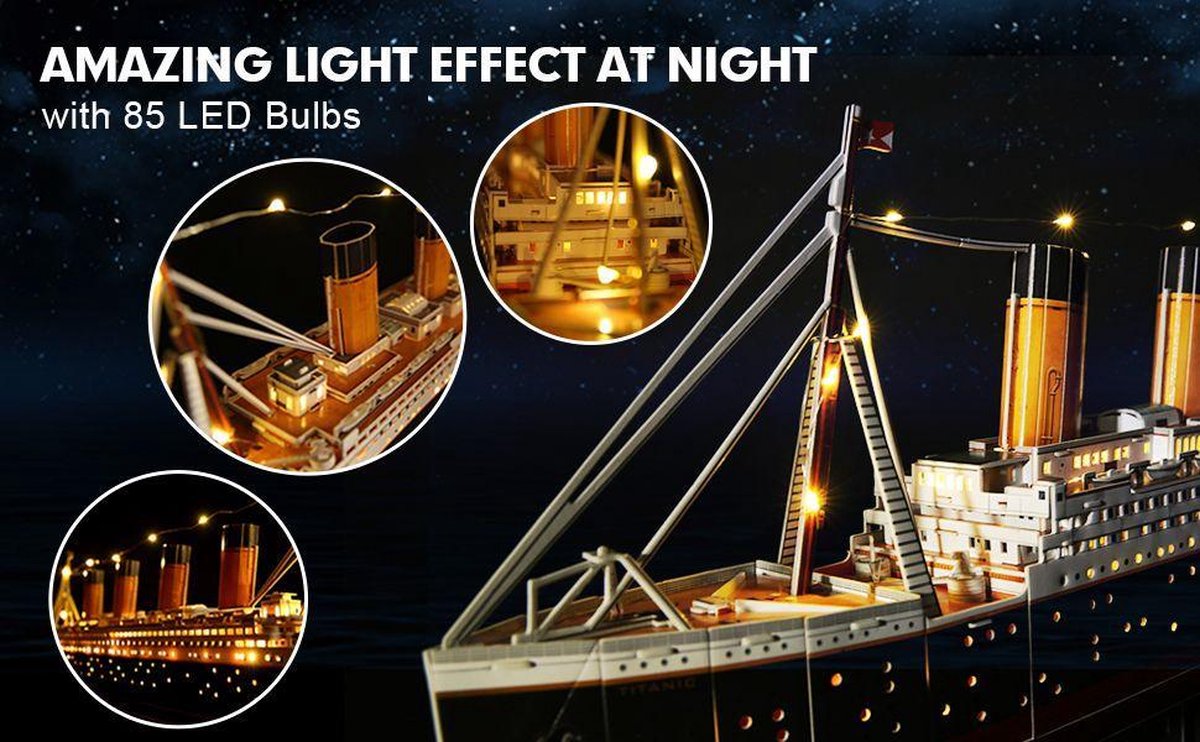 Cubic Fun - 3D Puzzel Titanic LED (2010328) — afbeelding 14