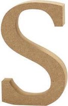 Letter, S, h: 13 cm, dikte 2 cm, MDF, 1stuk