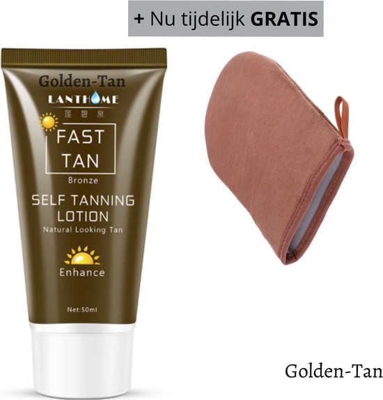Zelfbruiner Gezicht/Lichaam Creme + Selftanings handschoen - Self tanning  50 ml - Snel Bruin Zonder Zon -