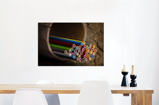 Peintures sur Toile - Nature Morte - Couleurs - Bois - 90x60 cm - Décoration murale