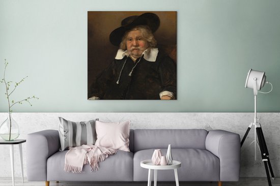 Peintures sur toile - un vieil homme - peinture de Rembrandt van Rijn - 90x90 cm - Décoration murale