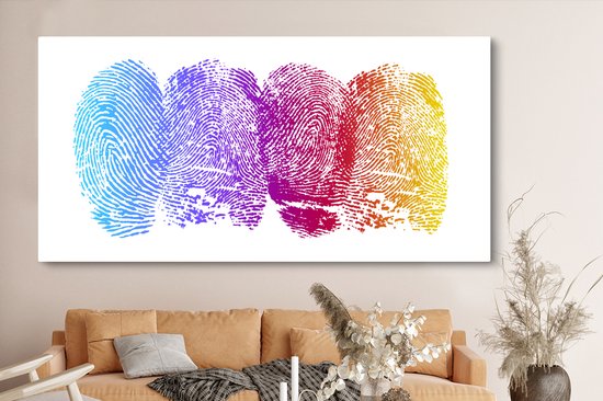 Empreintes digitales sur toile 2cm 160x80 cm - Tirage photo sur toile (Décoration murale salon / chambre)