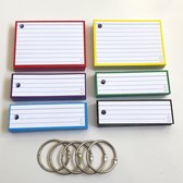 Leitner flashcards - Combipakket 300 flashcards - "Primaire" kleuren - Perforatie + 5 Klikringen -  Rood | Geel | Groen | Blauw | Paars | Zwart -  100% FSC Karton & 100% Gemaakt in