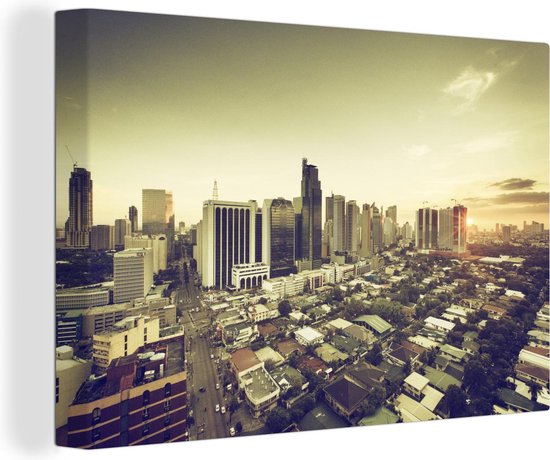 Peintures sur toile - Manille City Skyline - 150x100 cm - Décoration murale