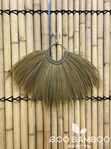 Raffia wall hanger wand decoratie gras handmade ecologisch