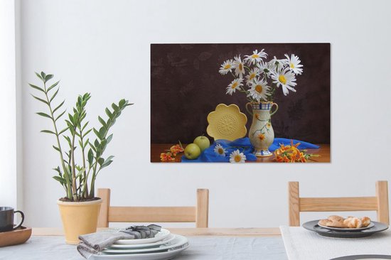 Tableau Peinture Nature Morte - Marguerite - Fleurs - 90x60 cm - Décoration murale