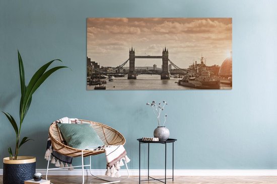Sunset at the Tower Bridge toile 2cm 160x80 cm - Tirage photo sur toile (Décoration murale salon / chambre)
