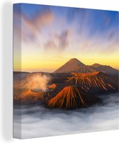 Peintures sur toile - Lever du soleil au parc national Bromo Tengger Semeru en Indonésie - 20x20 cm - Décoration murale