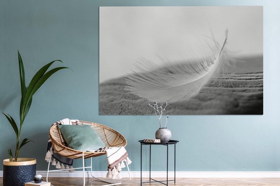 Peintures sur toile - Gros plan de plume tourbillonnante - 180x120 cm - Décoration murale XXL