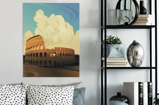 Illustration du Colisée de Rome 60x80 cm - Tirage photo sur toile (Décoration murale salon / chambre)