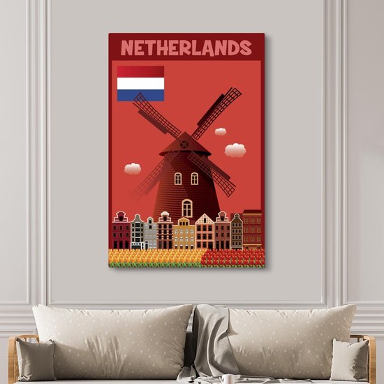 Tableau sur toile Une affiche des Nederland - 120x180 cm - Décoration murale XXL