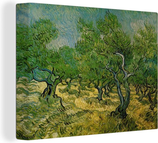 Canvas Schilderij Olijfgaard - Vincent van Gogh - 80x60 cm - Wanddecoratie  | bol.com