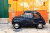 Tuinposter - Auto - Fiat 500 in zwart   160 x 240 cm.