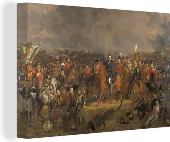 Canvas Schilderij De Slag bij Waterloo - Schilderij van Jan Willem Pieneman - Wanddecoratie