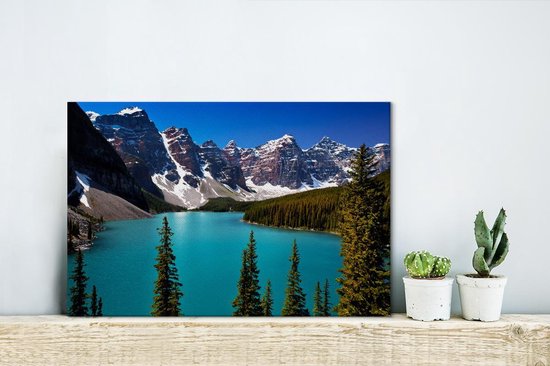 Canvas Schilderij Vallei in het Nationaal park Banff in Noord-Amerika - 30x20 cm - Wanddecoratie