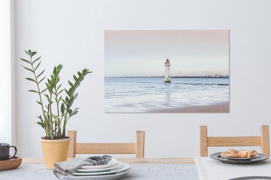 Le phare de New Brighton dans le quartier de Wirral Toile 90x60 cm - Tirage photo sur toile Peinture (Décoration murale salon / chambre) / Villes européennes Peintures sur toile