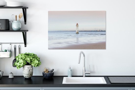 Le phare de New Brighton dans le quartier de Wirral Toile 90x60 cm - Tirage photo sur toile Peinture (Décoration murale salon / chambre) / Villes européennes Peintures sur toile