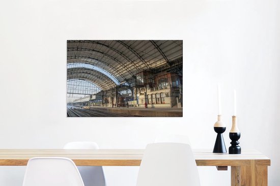 La gare de la ville néerlandaise de Haarlem Toile 90x60 cm - Tirage photo sur toile (Décoration murale salon / chambre) / Villes européennes Peintures sur toile